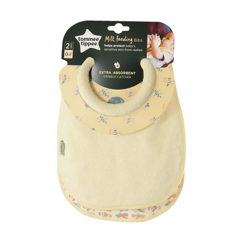 Tommee Tippee Dribble Catcher LIGHT YELLOW ~ Pack of 2 Bibs 